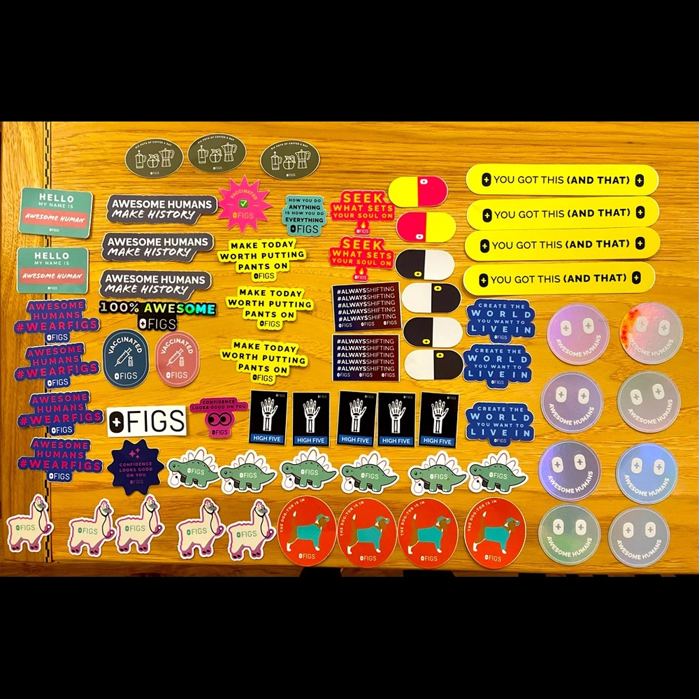 FIGS stickers for sale, more than 60 includes rare and limited editions!!